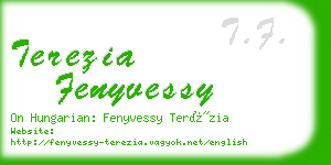 terezia fenyvessy business card